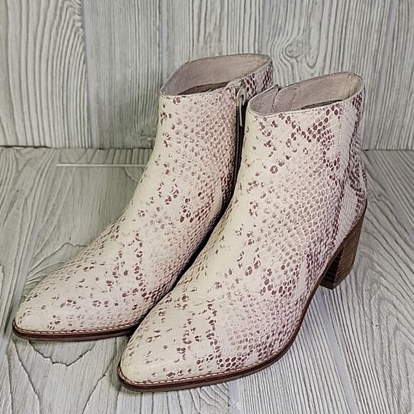 Seychelles Leather Snakeskin Print Ankle Boots Womens Size 6 - Picture 9 of 13